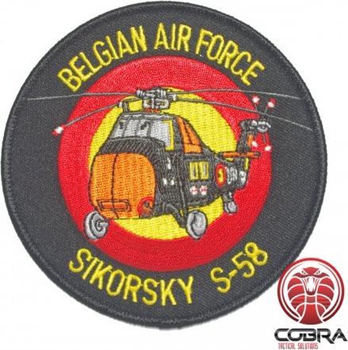 Belgian Air Force Sikorsky S-58 aviation geborduurde patch | Strijkpatches | Military Airsoft